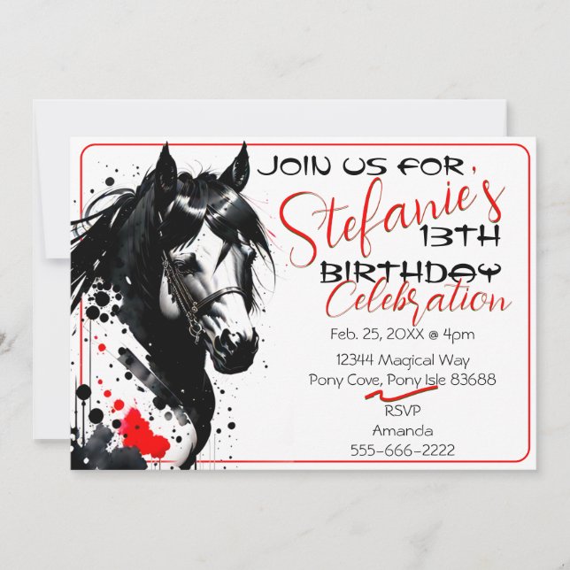 Spirit Pony 37  Birthday Invitation (Front)