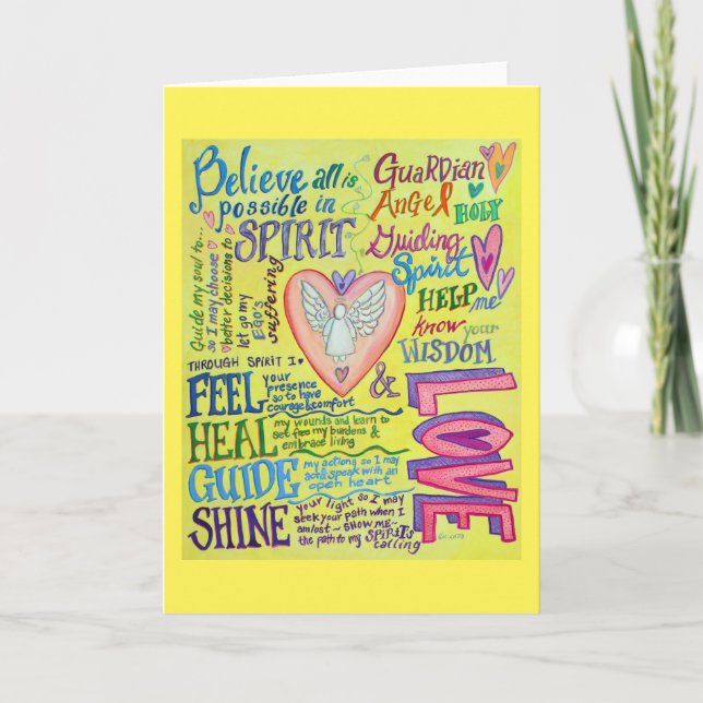 Spirit Prayer Inspirational Angel Greeting Cards (Front)