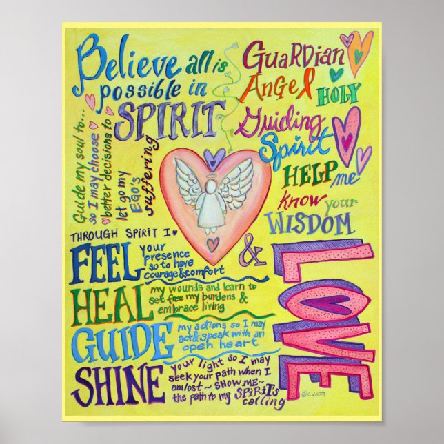Spirit Prayer Inspirational Angel Poster Art Print (Front)