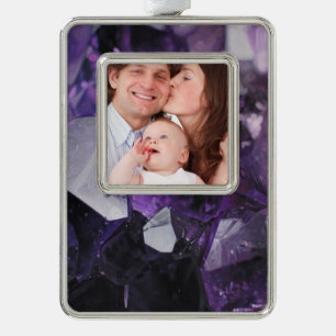 spirit quartz healing holistic purple amethyst silver plated framed ornament