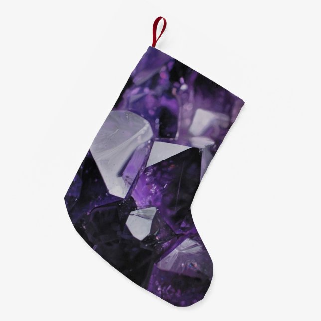 spirit quartz healing holistic purple amethyst small christmas stocking (Front (Hanging))