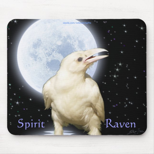 SPIRIT RAVEN Wildlife Birdlover Fantasy Art Mouse Mat (Front)