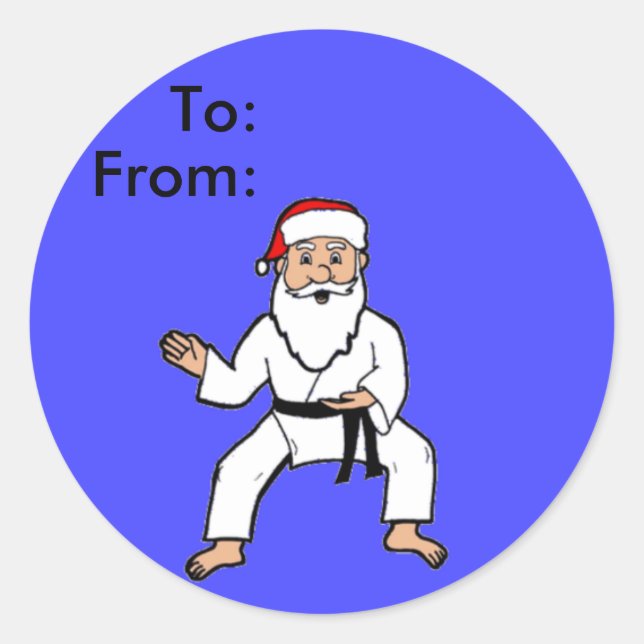 Spirit Santa Martial Arts Gift Tags (Front)