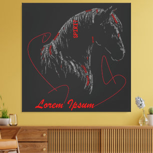 Spirit Unbroken Horse Typography Art Canvas Print