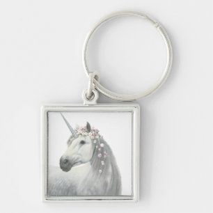 Spirit Unicorn with Flowers in Mane Key Ring