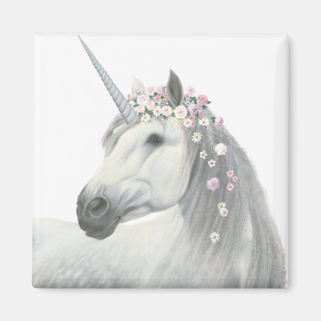Spirit Unicorn with Flowers in Mane Magnet (Front)