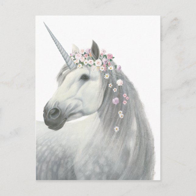 Spirit Unicorn with Flowers in Mane Postcard (Front)