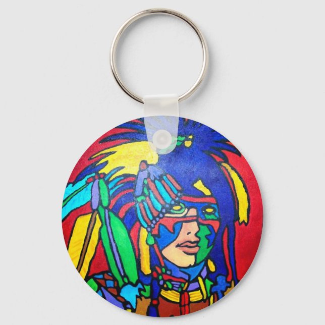Spirit Warrior 1 by Piliero Key Ring (Front)