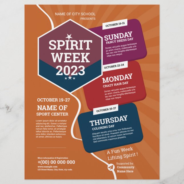 Spirit Week Flyer Template (Front)