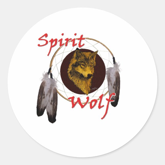 Spirit Wolf Classic Round Sticker (Front)