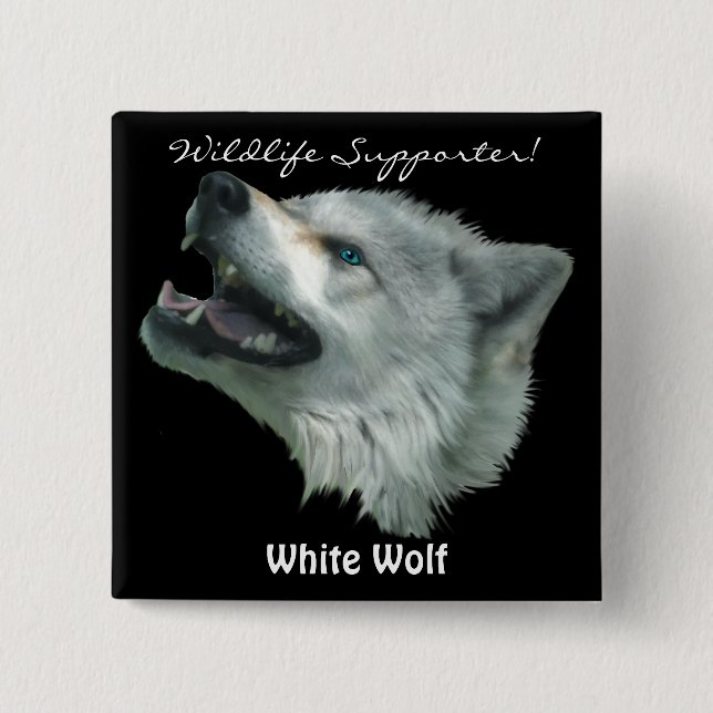 SPIRIT WOLF  Grey Wolf Wild Animal 15 Cm Square Badge (Front)