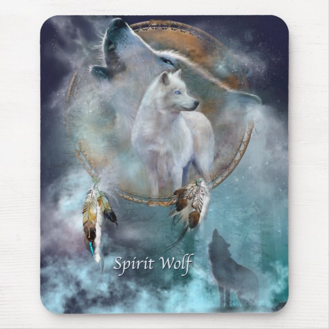 Spirit Wolf Mouse Mat (Front)