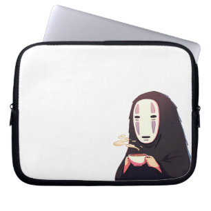 spirited away - mask anime drinking tea laptop sleeve
