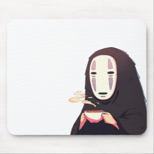 spirited away - mask anime drinking tea mouse mat
