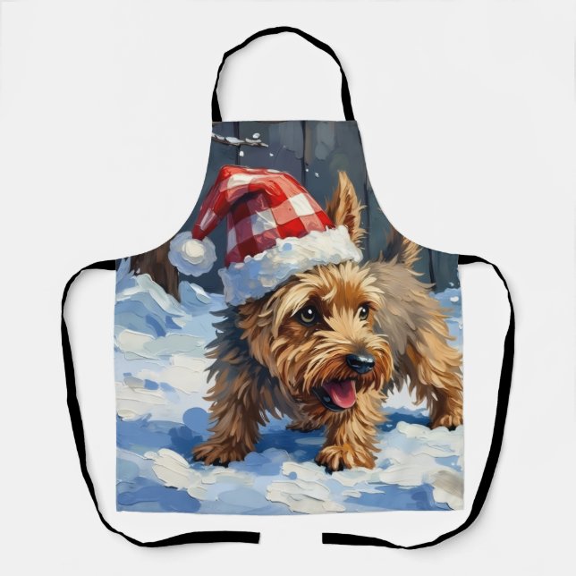Spirited Cairn Terrier Dog Digging for Christmas T Apron (Front)