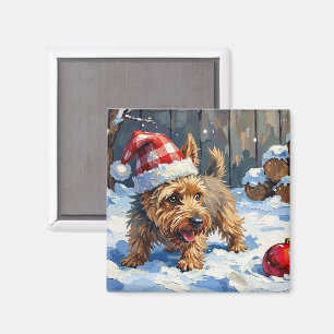Spirited Cairn Terrier Dog Digging for Christmas T Magnet