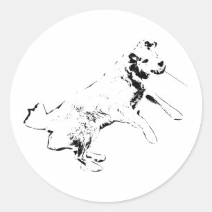 Spirited Fall Leap Classic Round Sticker