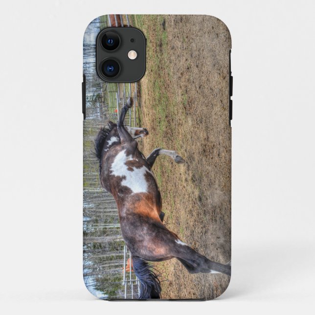 Spirited Pinto Stallion Equine Action Photo Case-Mate iPhone Case (Back)