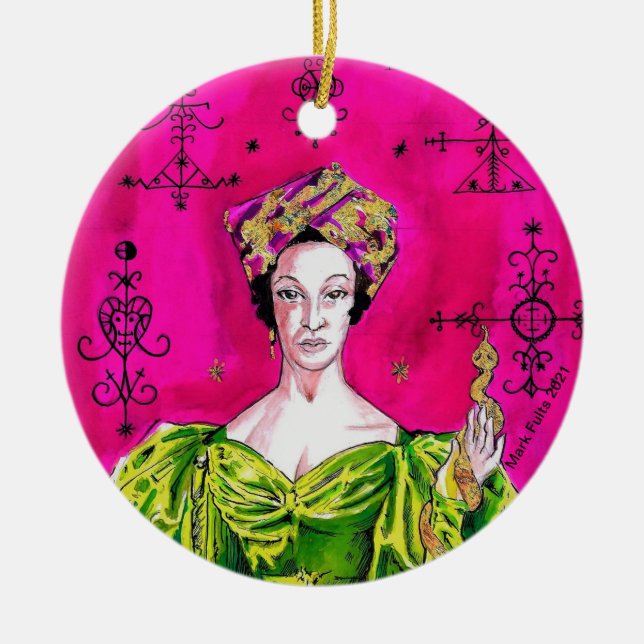 Spirited Tales Ceramic Tree Decoration (Front)