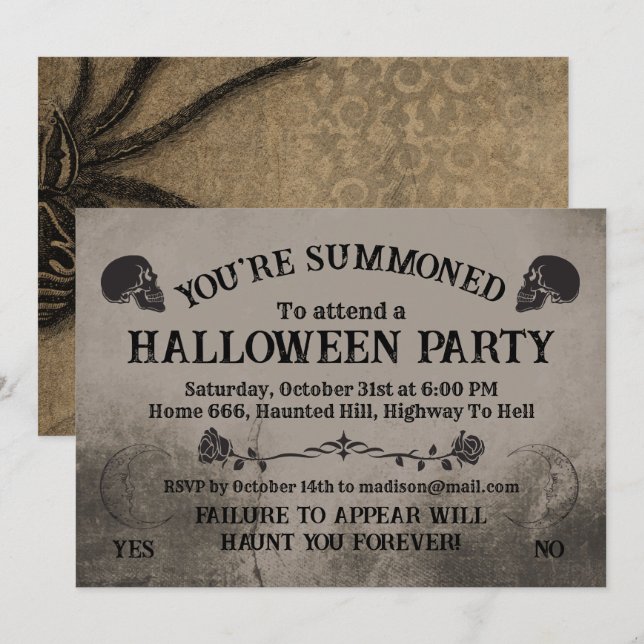 Spirits Board Halloween Party  Invitation (Front/Back)