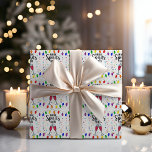 Spirits Bright Drinking Humour Christmas Confetti Wrapping Paper<br><div class="desc">Drinking humour theme Christmas gift wrap features a pattern of cocktails with a "Making Spirits Bright" caption framed by festive Christmas string lights and colourful confetti. Original artwork KL Stock.</div>