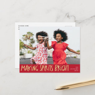 spirits bright photo merry christmas postcard