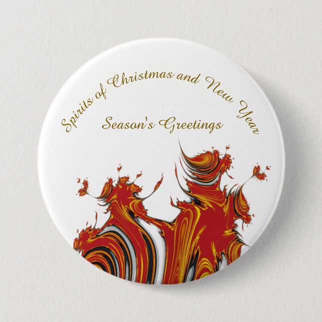 SPIRITS OF CHRISTMAS AND NEW YEAR 7.5 CM ROUND BADGE (Front)