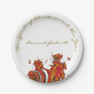SPIRITS OF CHRISTMAS AND NEW YEAR PAPER PLATE