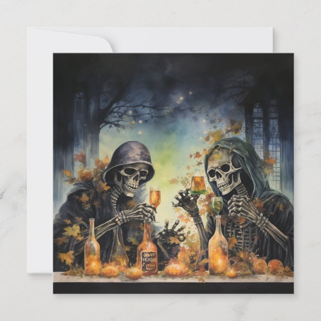 👻🥂 Spirits & Spirits Soiree! 🥂👻 Halloween  Invitation (Front)