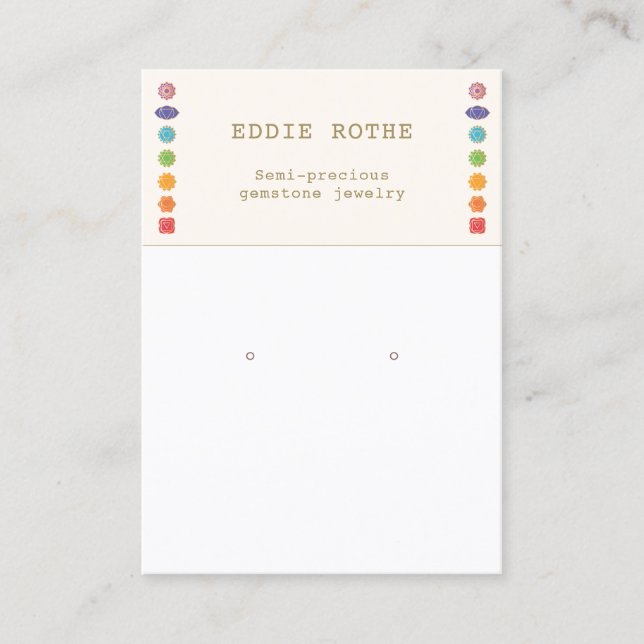 Spiritual 7 Chakra  Earring Jewellery  Display Business Card (Front)