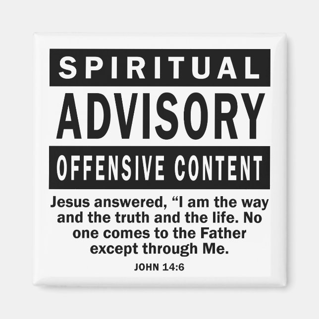 Spiritual Advisory John 14:6 Christian Quotes Magnet (Front)
