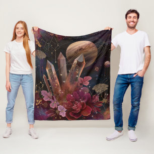 Spiritual Amethyst Energy Celestial Pattern Fleece Blanket