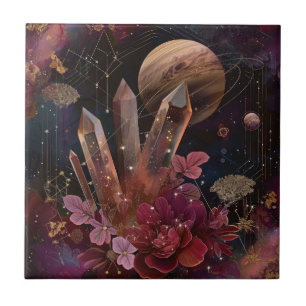 Spiritual Amethyst Energy Celestial Pattern Tile