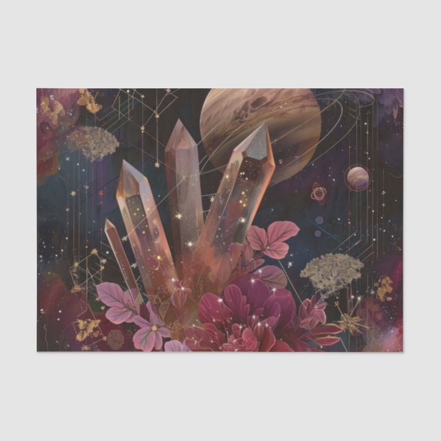 Spiritual Amethyst Energy Celestial Pattern Tissue Paper (Front)