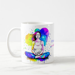 Spiritual Art Lady Meditating Personalised  Coffee Mug