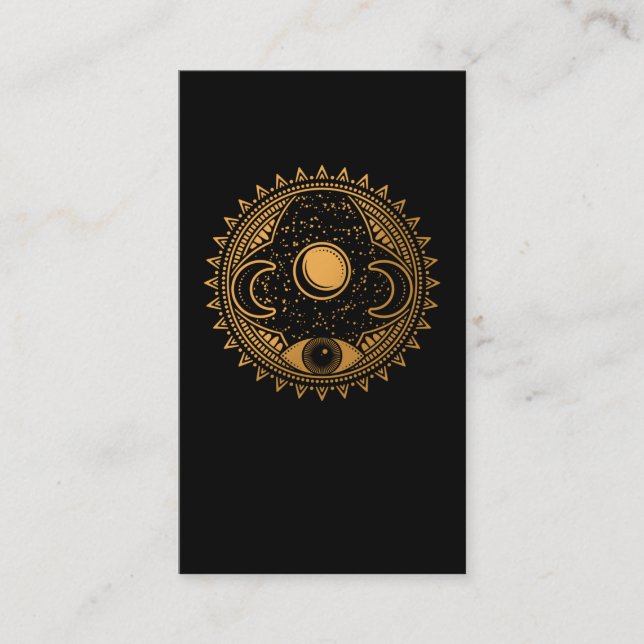 Spiritual Astronomy Moon Crescent Eye Business Card (Front)