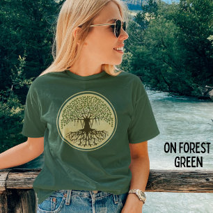 Spiritual Banyan Tree of Life Nature Logo green T-Shirt