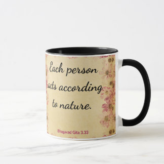 Spiritual Beige Pink Gita Nature Action Print Mug