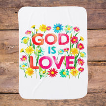 Spiritual Bible Quote God is Love Colourful flower