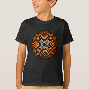 Spiritual Black Orange Mandala Geometric Art T-Shirt