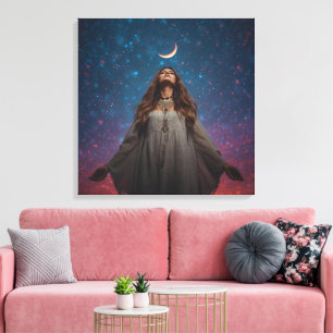 Spiritual Boho Woman Wall Art   Mystical Bohemian