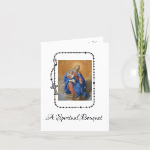 Spiritual Bouquet Blessed Mother Thank You Card
