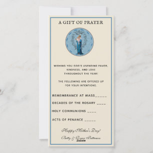 Spiritual Bouquet Catholic Prayer Mary Jesus Holiday Card