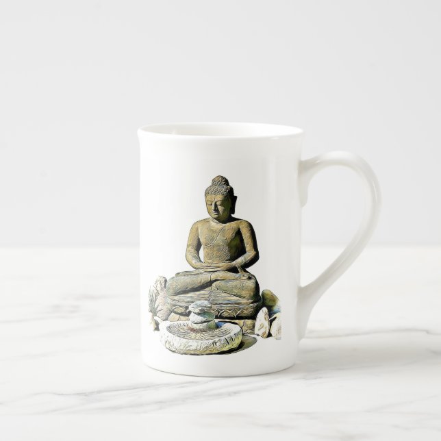 Spiritual Buddha Zen Enlightenment Quote Bone China Mug (Right)