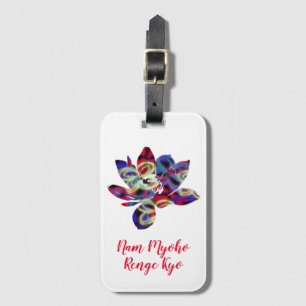 Spiritual Butterflies Flower Nam Myoho Renge Kyo Luggage Tag