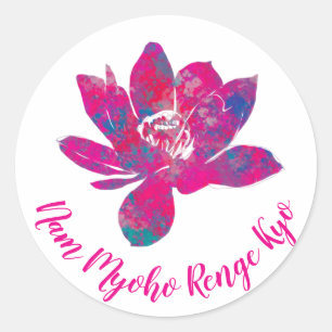 Spiritual Cascade of Colour Lotus Flower Classic Round Sticker