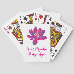 Spiritual Cascade of Colour Lotus Flower Playing Cards