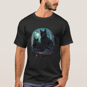 Spiritual Cat Witchy Black Goth T-Shirt