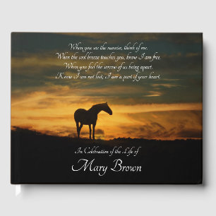 Spiritual Celebration of Life Horse and Sunset Gue Guest Book