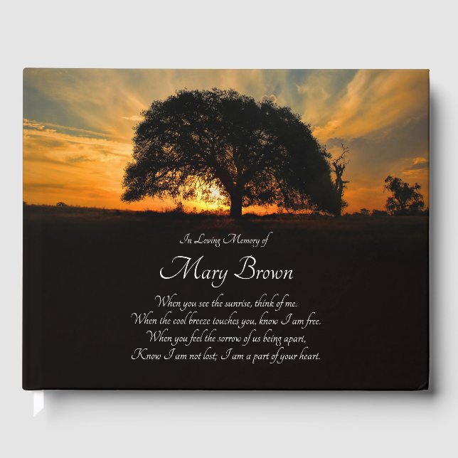Spiritual Celebration of Life Oak Tree Nature Gues Guest Book (Front)
